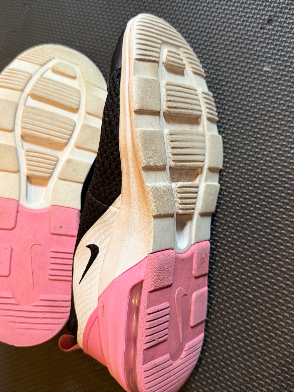 Nike Girls Black White and Pink Slip-On Athletic Shoes - Picture 3 of 5